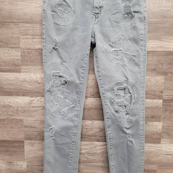 American Eagle Gray Mens 28X32 Airflex + Plus Skinny Jeans Denim Distressed - Picture 9 of 16